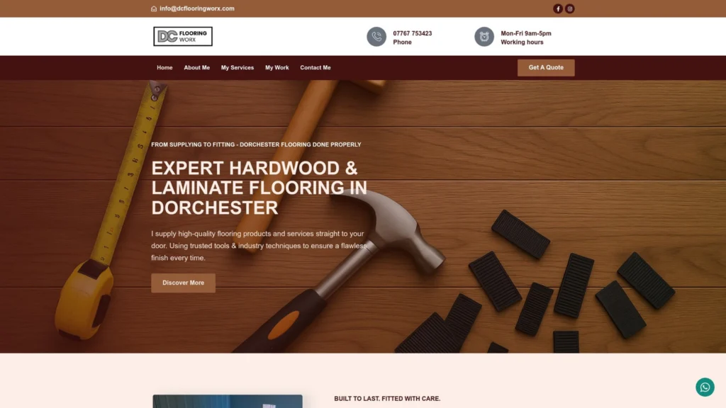 DC Flooring Worx website designed by SitesByElliott