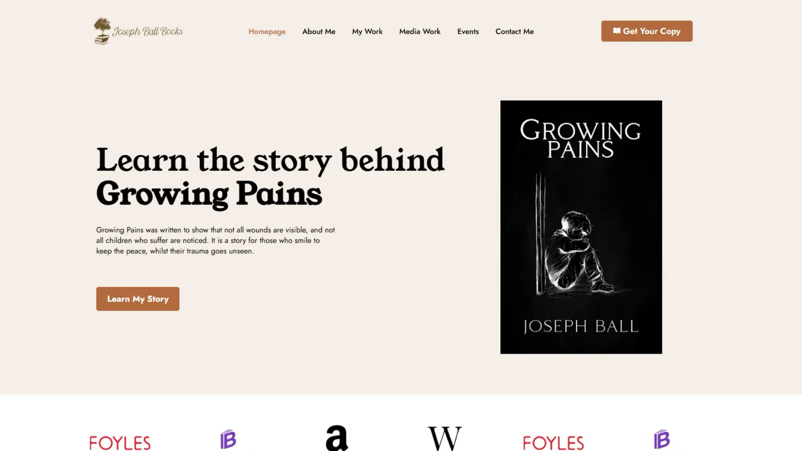Joseph Ball Books website designed by SitesByElliott
