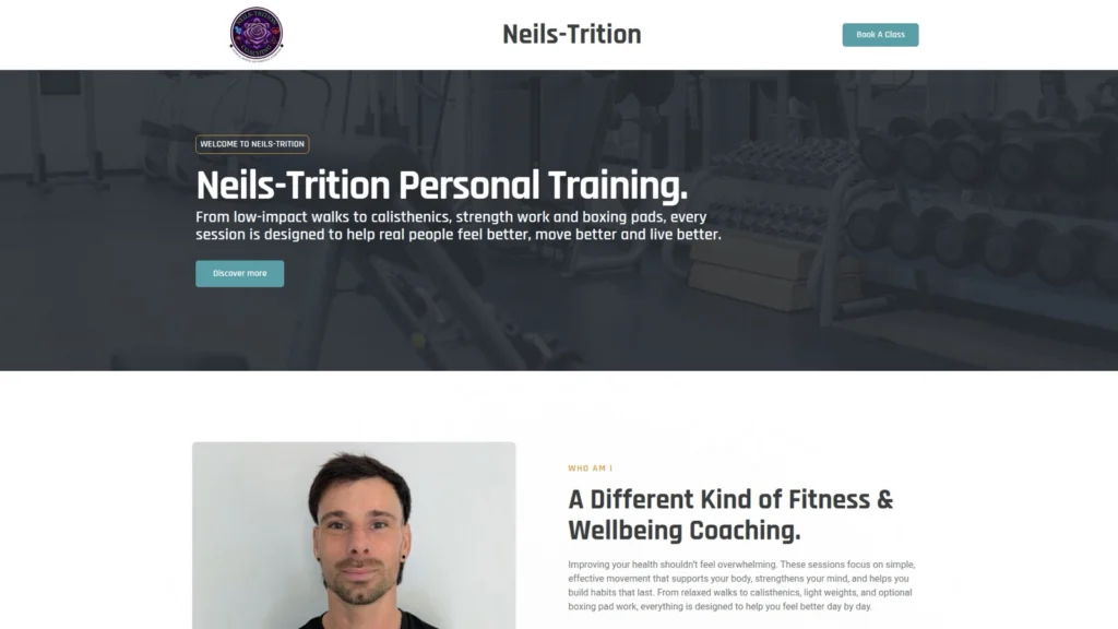 Neils-Trition Coaching website designed by SitesByElliott