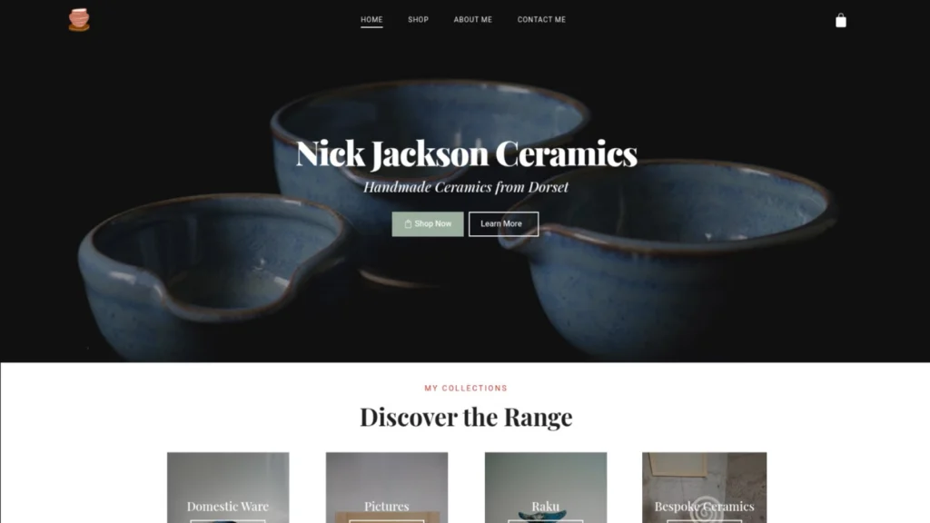 Nick Jackson Ceramics website designed by SitesByElliott