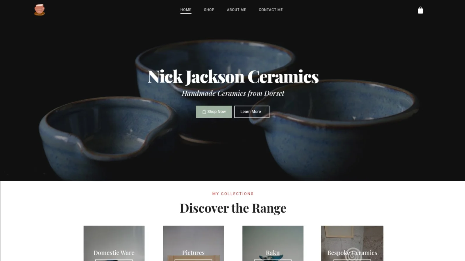 Nick Jackson Ceramics website designed by SitesByElliott